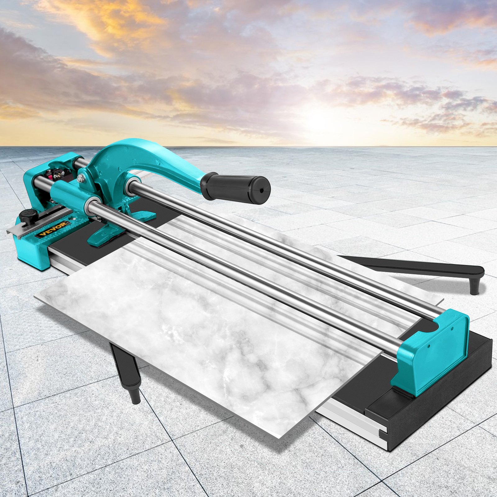 VEVOR 31 Inch/800mm Tile Cutter Double Rails & Brackets Manual Tile Cutter 3/5 in Cap w/Precise Laser Manual Tile Cutter Tools for Precision Cutting