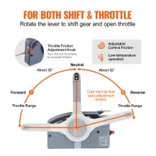 VEVOR Boat Throttle Control, 703-48205-16 Side-Mounted Outboard Remote Control Box for Yamaha 4-Stroke, Marine Throttle Control Box with Power Trim Switch, 16.6 ft Harness 10 Pin, and Lanyard