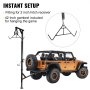 VEVOR Hitch Mounted Deer Hoist, 400lbs Capacity Hitch Game Hoist, 2'' Truck Hitch Deer Hoist with Winch Lift Gambrel Set, Foot Base, Adjustable Height and 360 Degrees Swivel for Hunting, Hanging