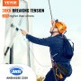 VEVOR Vertical Lifeline Assembly, 0.55'' x 100' Fall Protection Rope with 30 KN Breaking Tension, Polyester Roofing Rope with Steel Snap Hooks, Rope Grab, and Shock Absorber, ANSI Compliant