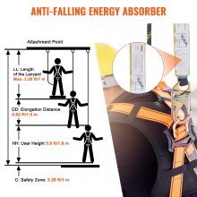 VEVOR Vertical Lifeline Assembly 0.55'' x 100' Fall Protection Rope 30 KN ANSI