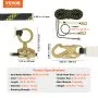 VEVOR Vertical Lifeline, 150ft (45.7m) Outdoor Climbing Rope 30KN Breaking Tension, Static Rock Climbing Rope with Steel Snap Hooks and Rope Grap, for Escape, Outdoor Adventures, and Lumbering, Black & Yellow
