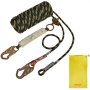 VEVOR Vertical Lifeline Assembly, 0.55'' x 50' Fall Protection Rope with 30 KN Breaking Tension, Polyester Roofing Rope with Steel Snap Hooks, Rope Grab, and Shock Absorber, ANSI Compliant