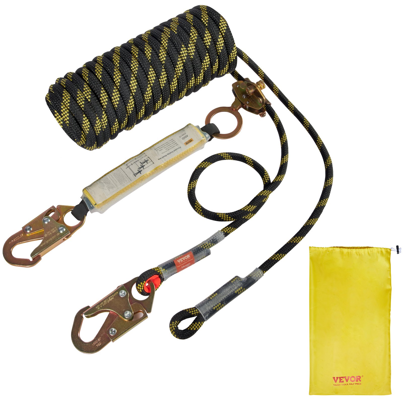 Sweiko Vertical Lifeline Assembly 0.55'' x 50' Fall Protection Rope 30 KN ANSI Sweiko Vertical Lifeline Assembly 0.55'' x 50' Fall Protection Rope 30 KN ANSI