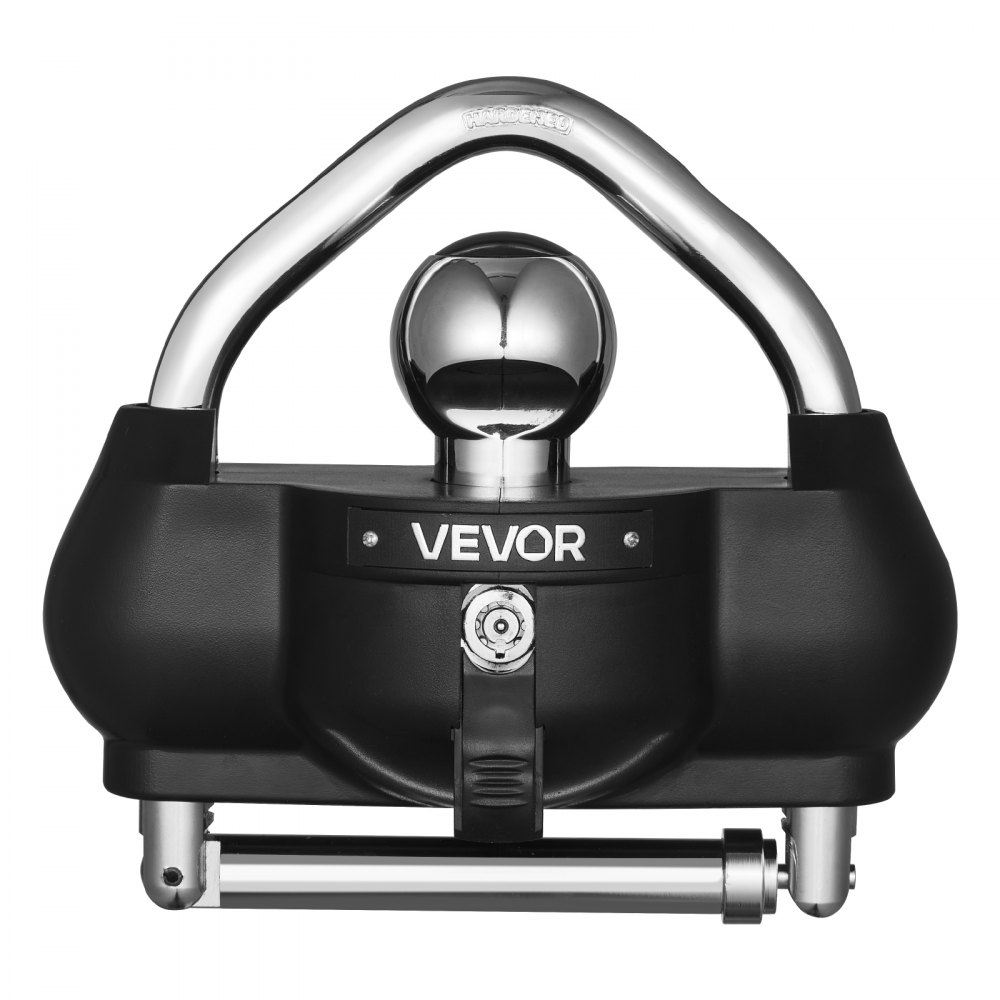 VEVOR Trailer Hitch Lock, Fits for 46 mm, 50.8 mm, 58.7 mm Couplers, Heavy-Duty Anti-Theft Trailer Ball Lock with 3 Keys, Prying-Resistant, Adjustable Height Design for RVs, Boats, Trailers, Black