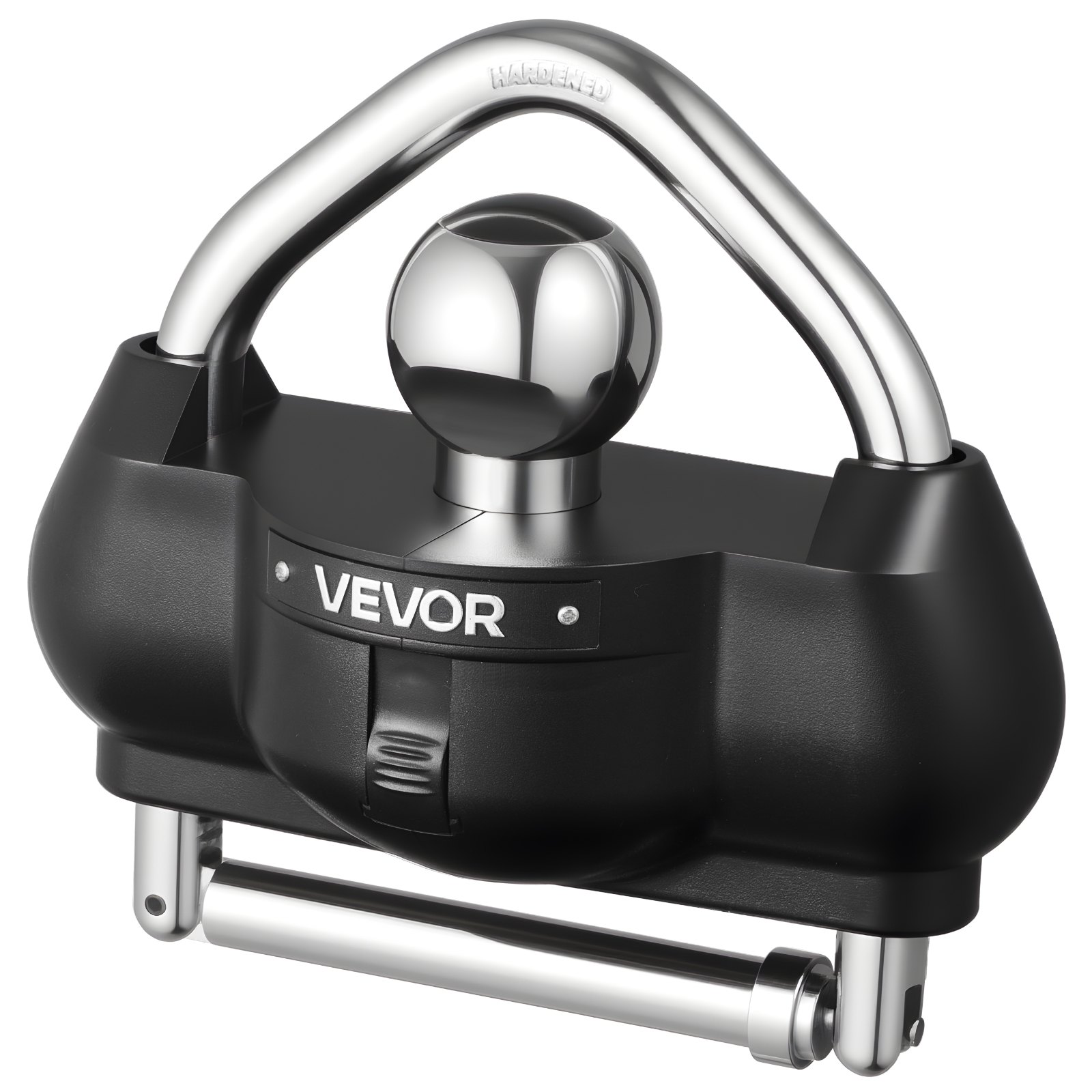 VEVOR Trailer Hitch Lock, Fits for 46 mm, 50.8 mm, 58.7 mm Couplers, Heavy-Duty Anti-Theft Trailer Ball Lock with 3 Keys, Prying-Resistant, Adjustable Height Design for RVs, Boats, Trailers, Black
