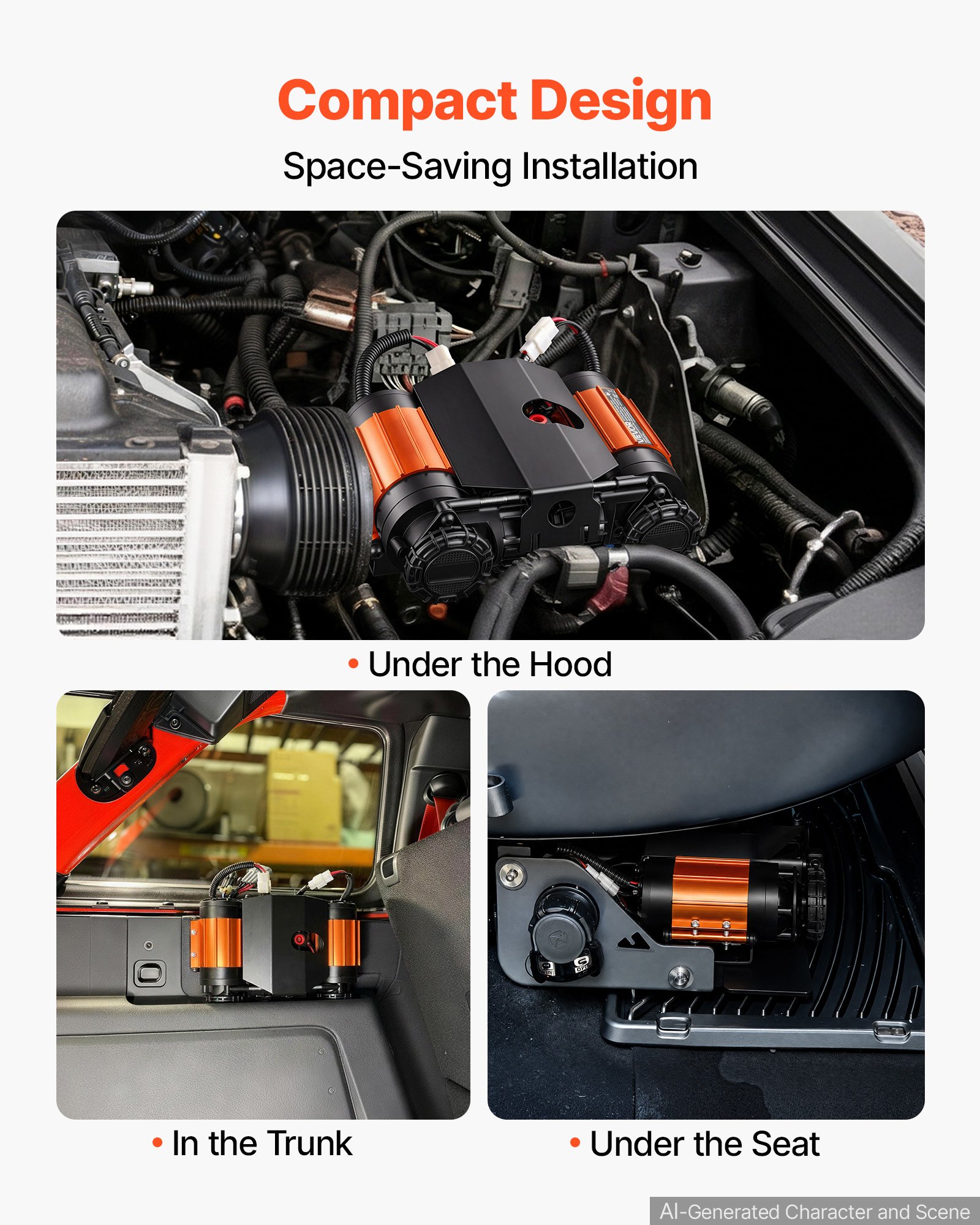 VEVOR 12V Dual-Cylinder Air Compressor 1HP 4.73 SCFM Portable Tire Inflator, Max 150PSI Heavy Duty Offroad Air Pump with Differential Lock Harness for Pickup Trucks SUVs Off-Road Vehicles