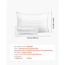 VEVOR Bed Pillow King Size Luxury Quality Hotel Pillow with Memory Foam Fill