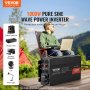 VEVOR Pure Sine Wave Power Invertor 1000W DC12V na AC230V Diaľkové ovládanie CE FCC