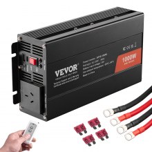 VEVOR Pure Sine Wave Inverter, 1000 Watt, DC 12V to AC 230V Power Inverter with 2 AC Outlets 2 USB Port 1 Type-C Port, Remote Control for Small Home Devices like Smartphone Laptop, CE FCC Certified