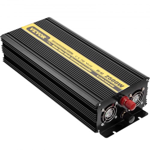 VEVOR Pure Sine Wave Inverter 2500W Power Inverter DC 12V AC 230V, Car Inverter USB Port LCD Display Remote Controller, Safety Protections, Power Converter For RV Trucks Boats And Emergency
