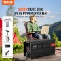 VEVOR Pure Sine Wave Power Inverter 3000W DC12V til AC230V LCD fjernbetjening CE