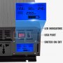 VEVOR Pure Sine Wave Inverter Power Inverter 3000W DC12V to AC240V Car Inverter