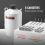 VEVOR Liquid Nitrogen Tank 20 L Aluminum Alloy LN2 Container Dewar 6 Canisters