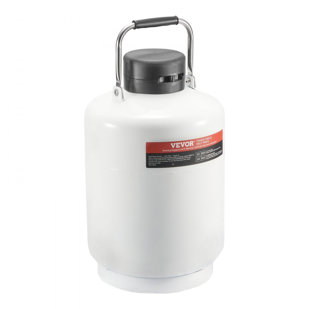 VEVOR Liquid Nitrogen Tank, 6 L Aluminum Alloy Liquid Nitrogen Container, LN2 Tank Dewar with 6 Canisters and Carry Bag with Straps, Cryogenic Tank for Beauty Industry, Semen Preservation, Scientific