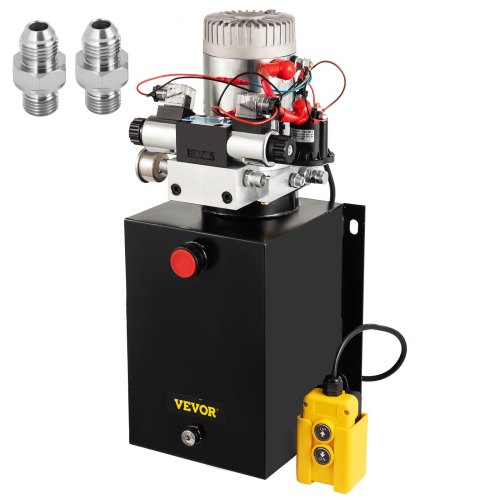 Hydraulic Power Unit Double Acting w/ Pressure Gauge Hydraulic Pump 12 Quart
