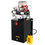 VEVOR Hydraulic Power Unit 12 Volt Dump Trailer Hydraulic Pump Double Acting 12 Quart Hydraulic Pump Electric Hydraulic Cylinder Pump with Brass Pressure Gauge for Dump Trailer Lift Gates & Trucker