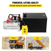 Hydraulic Pump Electric Hydraulic Pump 12 Quart Double Acting Metal Reservoir for Dump Trailer