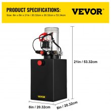 Hydraulic Pump Electric Hydraulic Pump 12 Quart Double Acting Metal Reservoir for Dump Trailer