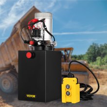 VEVOR Hydraulic Pump Double Acting Hydraulic Power Unit 12V DC Dump Trailer Pump 3200PSI Hydraulic Power Unit for Dump Trailer Car Lifting (12 Quart, Steel/Double Acting)