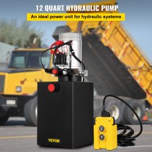 VEVOR Hydraulic Pump Electric Pump 12 Quart Double Acting Metal Reservoir