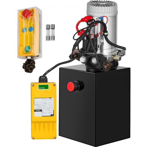6 Quart Double Acting Hydraulic Pump Remote Control Reservoir Power Unit 12v