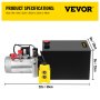 VEVOR 12V Dump Trailer 13 Quart Single Acting Steel Reservoir, 3200PSI Power Unit with Control Remote 12 Volt Hydraulic Pump, Black
