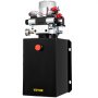 VEVOR Hydraulic Power Unit 12 Volt Dump Trailer Hydraulic Pump Double Acting 15 Quart Hydraulic Pump Electric Hydraulic Cylinder Pump with Brass Pressure Gauge For Dump Trailer Lift Gates & Trucker
