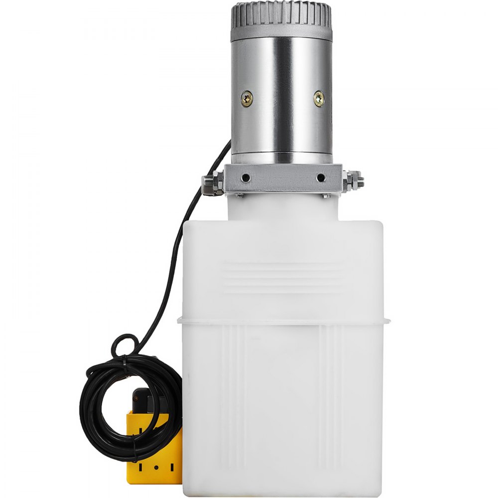 VEVOR Double Acting Hydraulic Dump Trailer Pump Plastic Poly Reservoir(12VDC Double Action Powering Unit, SAE #6 Ports, 3200 PSI, 20 Quart Reservoir)
