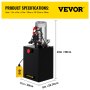 VEVOR 20 Quart Hydraulic Power Unit Dobbeltvirkende Hydraulisk Dump Trailer Pumpe (12V DC Dobbeltvirkende Powering Unit, SAE #6 Porte, 3200 PSI, 20 Quart Stål Reservoir)