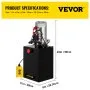 Hydraulic Pump Electric Hydraulic Pump 20 Quart Double Acting Metal Reservoir for Dump Trailer