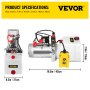 VEVOR Hydraulic Pump 3 Quarts hydraulisk kraftenhet Dubbelverkande hydraulpump för tippvagnslyftning 12V DC plastoljereservoar (plast, dubbelverkande)