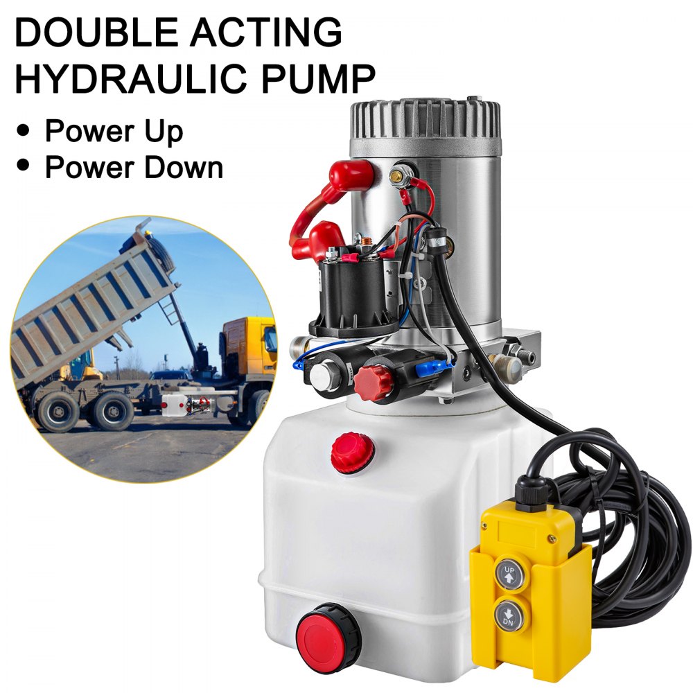 3 Quart Double Solenoid Double Acting Hydraulic Pump Car Trailer Power Unit