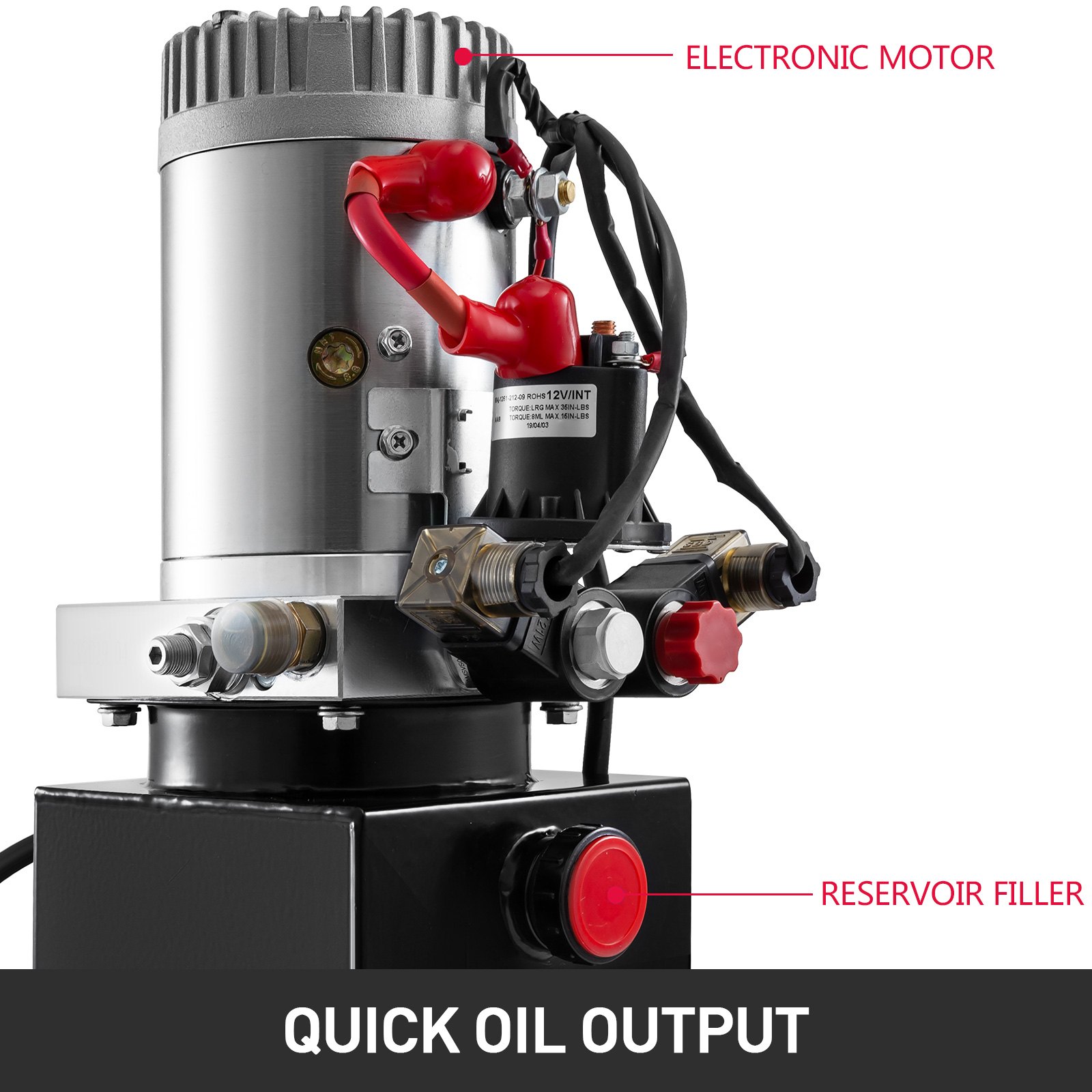 VEVOR Hydraulic Power Unit 3 Quart Hydraulic Pump Double Acting Hydraulic Dump Trailer 12V with Steel Reservoir Hydraulic Power Pack for Car Lifting