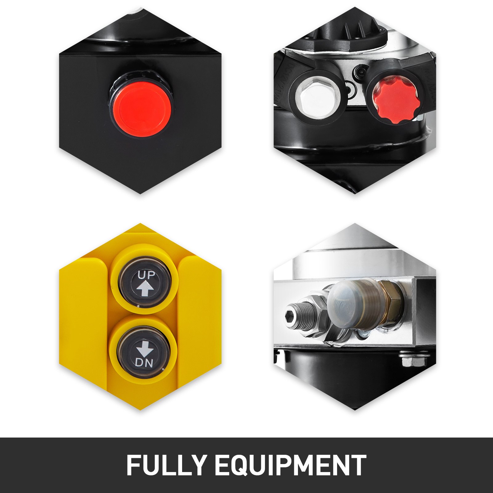 VEVOR Hydraulic Power Unit 3 Quart Hydraulic Pump Double Acting Hydraulic Dump Trailer 12V with Steel Reservoir Hydraulic Power Pack for Car Lifting