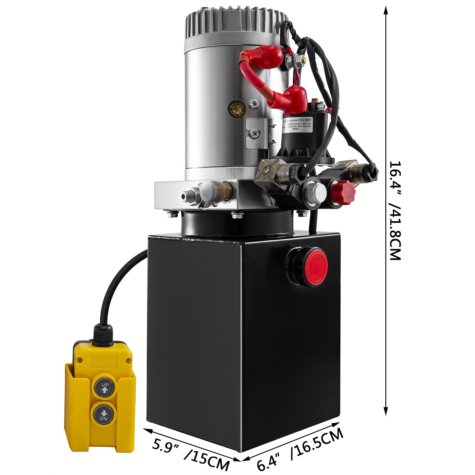 VEVOR Hydraulic Power Unit 3 Quart Hydraulic Pump Double Acting Hydraulic Dump Trailer 12V with Steel Reservoir Hydraulic Power Pack for Car Lifting