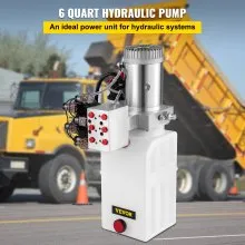 6 Way Hydraulic Pump 12v 6 Quart Double Acting Dump Trailer Control Kit