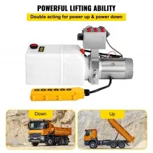 6 Way Hydraulic Pump 12v 6 Quart Double Acting Dump Trailer Control Kit