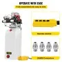 VEVOR Hydraulic Pump, 8 Quart/2 Gal Double Acting Dump Trailer Pump DC 12V, 3200 PSI Max Relief Pressure, Electric Hydraulic Power Unit for Dump Trailer Car Lifting (with 4pcs SAE #6 Connectors)
