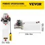 VEVOR Hydraulic Pump, 8 Quart/2 Gal Double Acting Dump Trailer Pump DC 12V, 3200 PSI Max Relief Pressure, Electric Hydraulic Power Unit for Dump Trailer Car Lifting (with 4pcs SAE #6 Connectors)