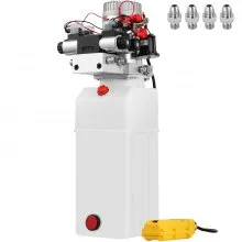 8L 12V DC Double Acting Double Solenoid Hydraulic Power Pack Tank ZZ004235