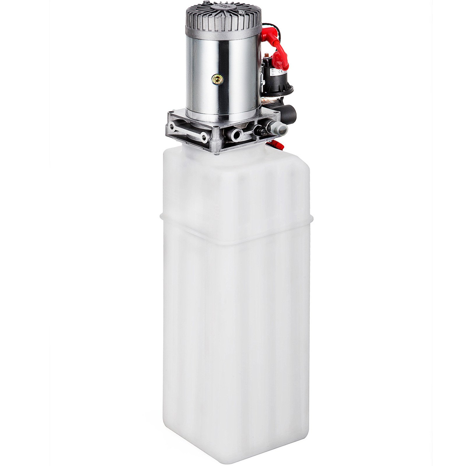 VEVOR Hydraulic Pump 12 Quart Hydraulic Power Unit Single Acting Hydraulic Pump Dump Trailer Car Lift 12V DC Hydraulic Power with Plastic Oil Reservoir (Plastic, Single Acting)