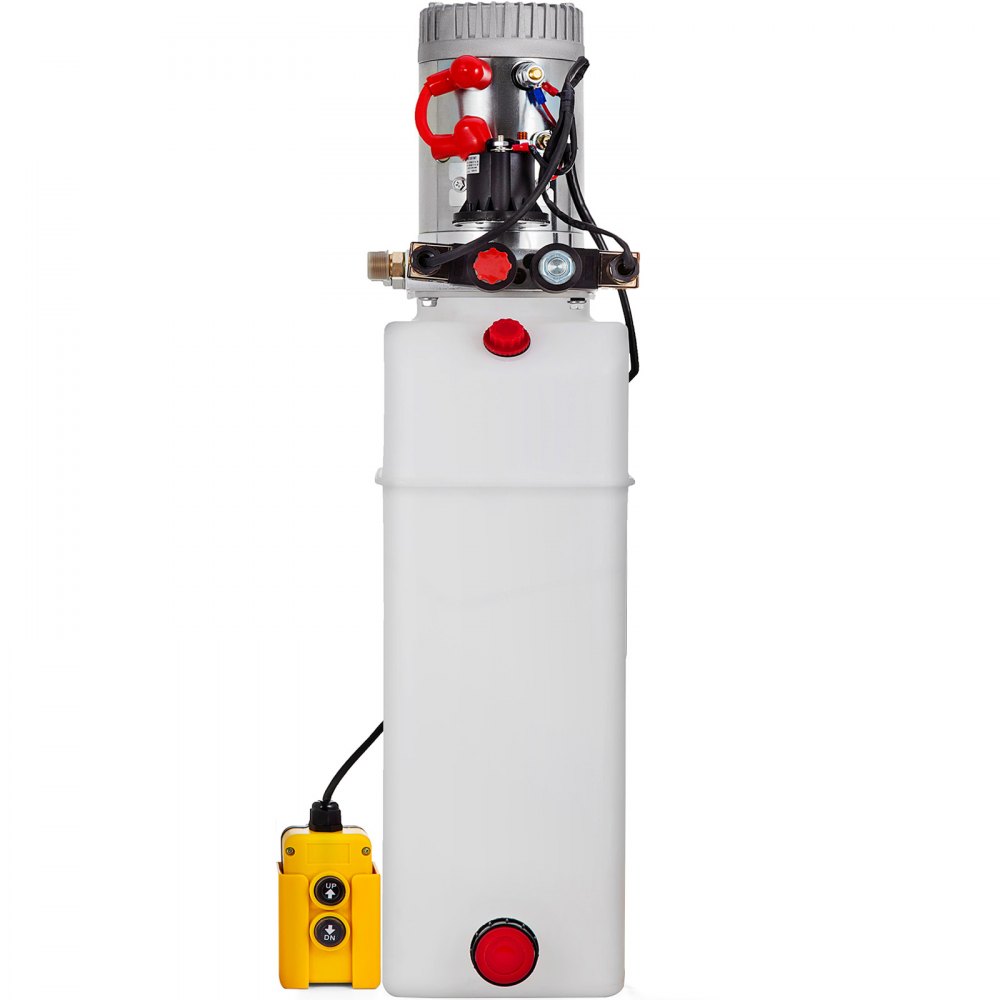 VEVOR Hydraulic Pump 12V Hydraulic Motor Hydraulic Power Unit, Dump Trailer Hydraulic Pump Double Acting Hydraulic Power Pack Electric Hydraulic Pump Manual with 12L Hydraulic Reservoir for Car Lift