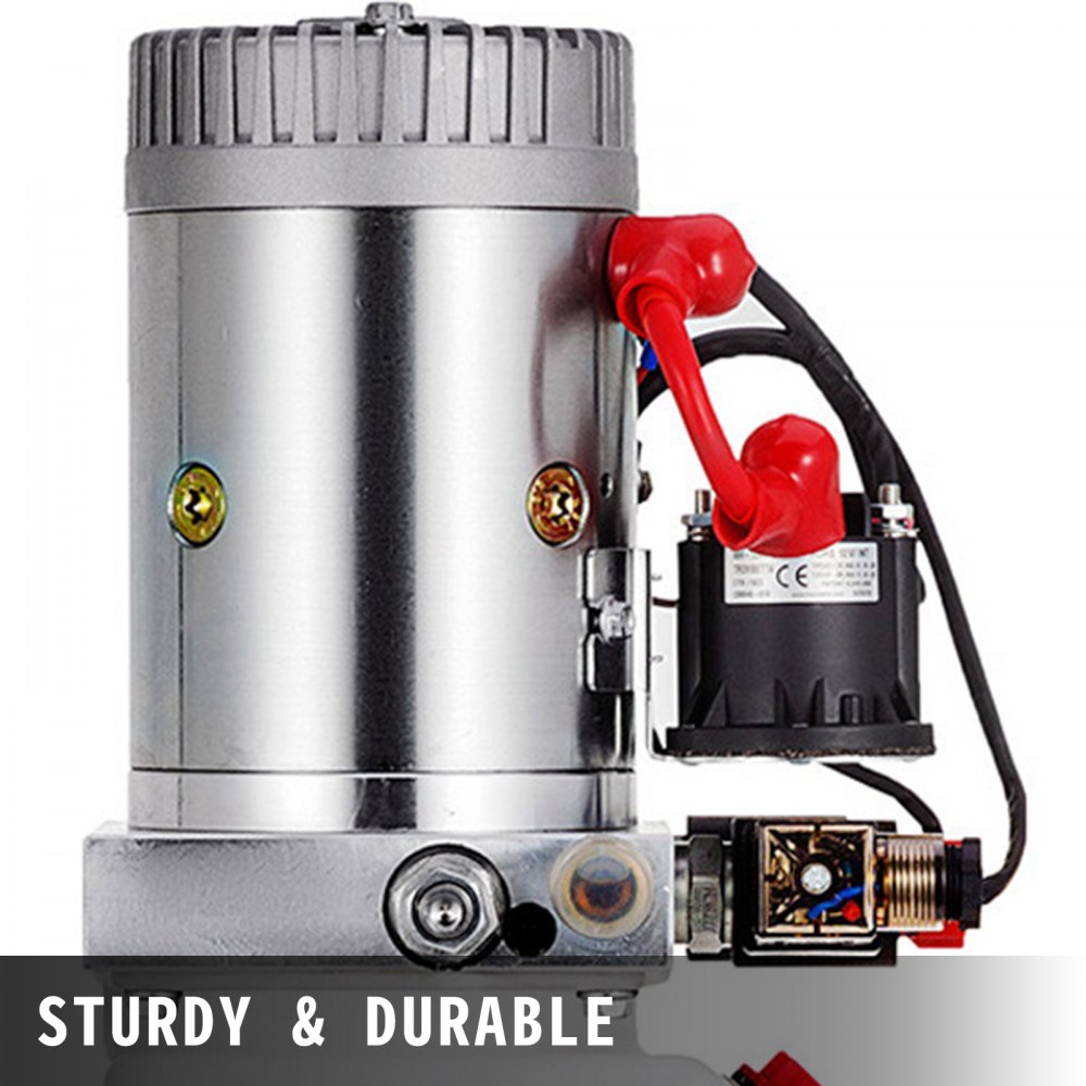 VEVOR Hydraulic Pump 12V Hydraulic Motor Hydraulic Power Unit, Dump Trailer Hydraulic Pump Double Acting Hydraulic Power Pack Electric Hydraulic Pump Manual with 12L Hydraulic Reservoir for Car Lift