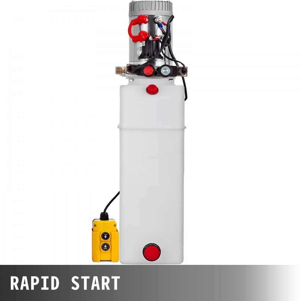 VEVOR Hydraulic Pump 12V Hydraulic Motor Hydraulic Power Unit, Dump Trailer Hydraulic Pump Double Acting Hydraulic Power Pack Electric Hydraulic Pump Manual with 12L Hydraulic Reservoir for Car Lift