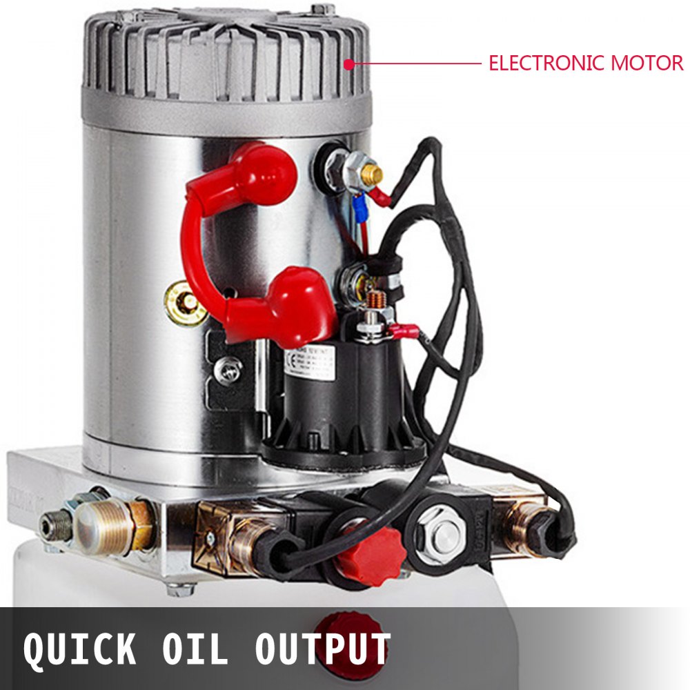 VEVOR Hydraulic Pump 12V Hydraulic Motor Hydraulic Power Unit, Dump Trailer Hydraulic Pump Double Acting Hydraulic Power Pack Electric Hydraulic Pump Manual with 12L Hydraulic Reservoir for Car Lift