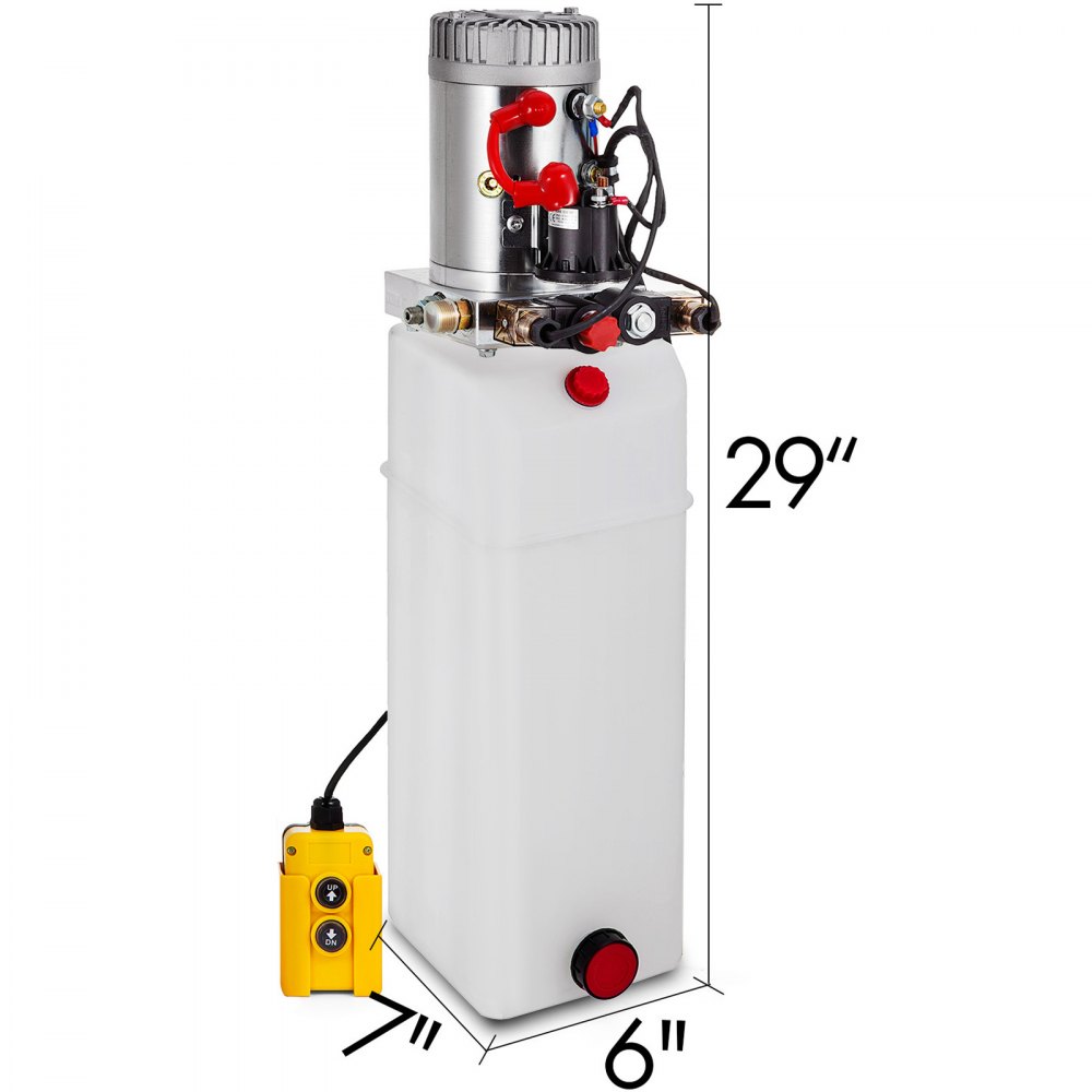 VEVOR Hydraulic Pump 12V Hydraulic Motor Hydraulic Power Unit, Dump Trailer Hydraulic Pump Double Acting Hydraulic Power Pack Electric Hydraulic Pump Manual with 12L Hydraulic Reservoir for Car Lift