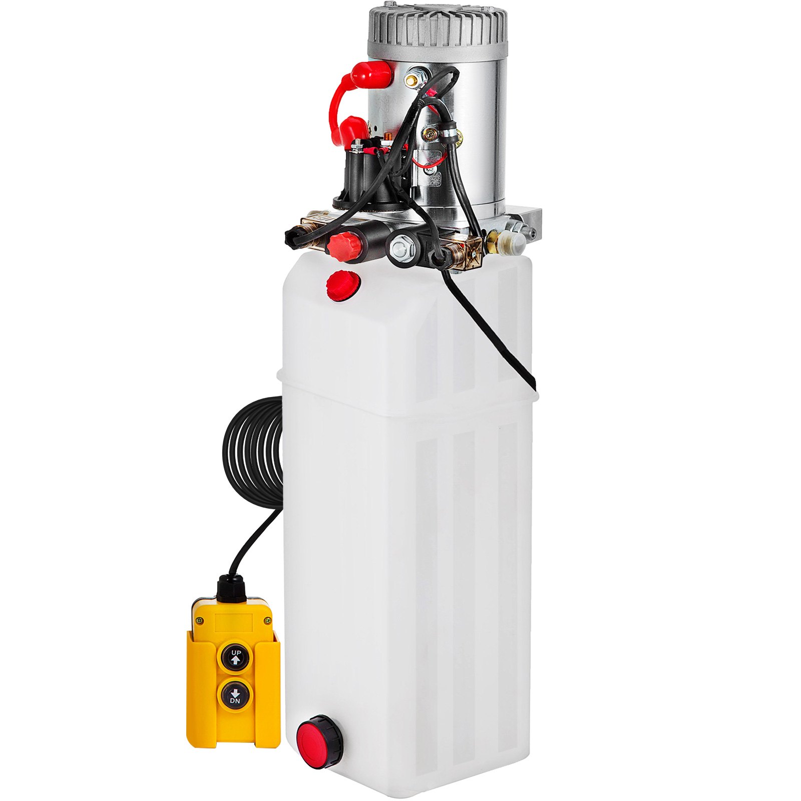 VEVOR Hydraulic Pump 12V Hydraulic Motor Hydraulic Power Unit, Dump Trailer Hydraulic Pump Double Acting Hydraulic Power Pack Electric Hydraulic Pump Manual with 12L Hydraulic Reservoir for Car Lift