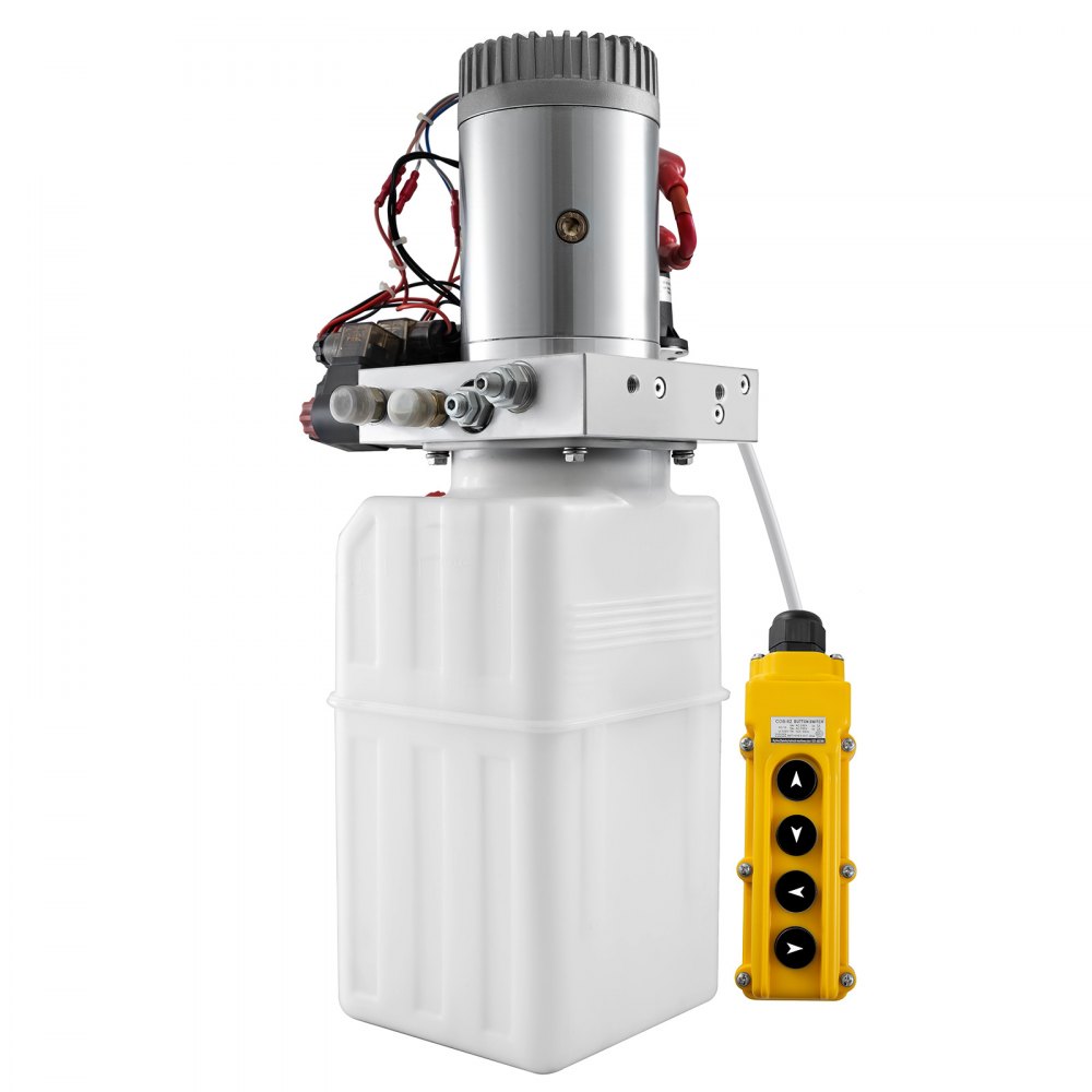 Dual Double Acting Hydraulic Pump For Dump Trailers 6 Quart 12 Vdc