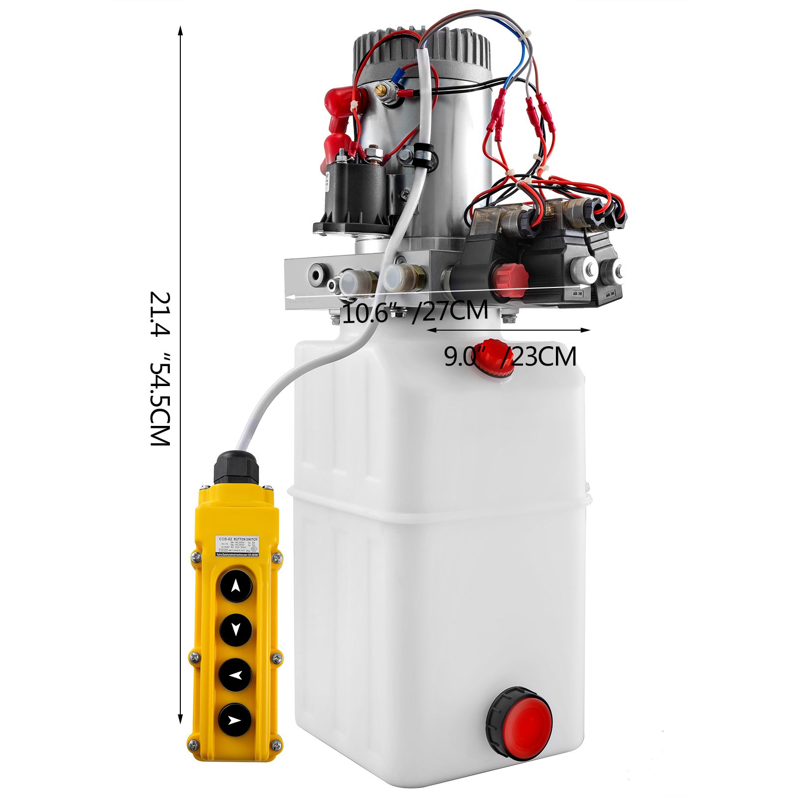 Dual Double Acting Hydraulic Pump For Dump Trailers 6 Quart 12 Vdc